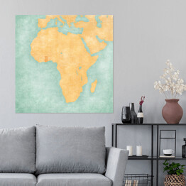 Plakat samoprzylepny Mapa Afryki - z zaznaczoną Ghaną