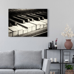 Obraz na płótnie Uszkodzony czarno biały fortepian