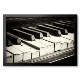 Obraz w ramie Uszkodzony czarno biały fortepian
