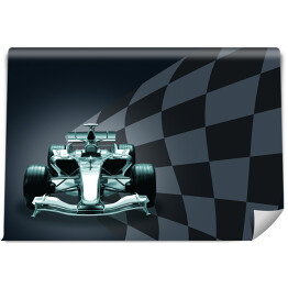 Samochód Formuły 1 i flaga