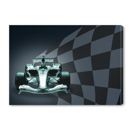Obraz na płótnie Samochód Formuły 1 i flaga