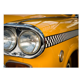 Plakat samoprzylepny Oldschoolowa żółta taksówka