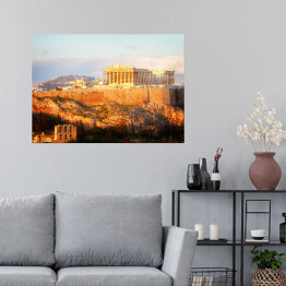 Plakat samoprzylepny Partenon w blasku słońca, Grecja