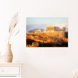 Plakat Partenon w blasku słońca, Grecja