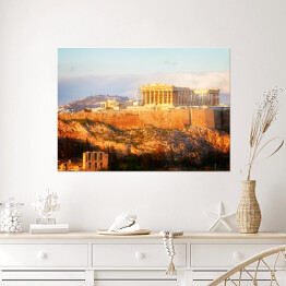 Plakat samoprzylepny Partenon w blasku słońca, Grecja
