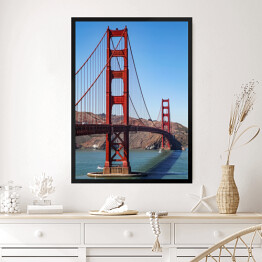 Obraz w ramie Bezchmurne niebo nad Mostem Golden Gate 
