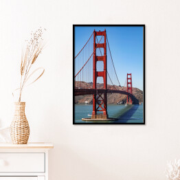 Plakat w ramie Bezchmurne niebo nad Mostem Golden Gate 