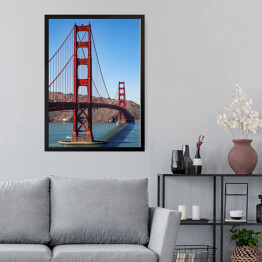 Obraz w ramie Bezchmurne niebo nad Mostem Golden Gate 