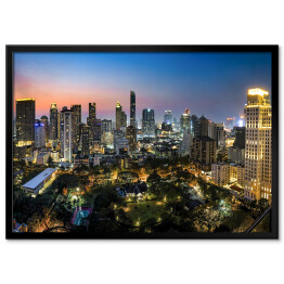 Plakat w ramie Widok na panoramę miasta Bangkok