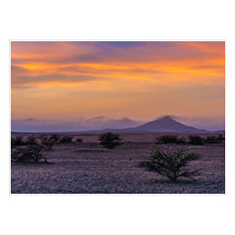 Plakat samoprzylepny Krajobraz przy zmierzchu, Namibia