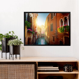 Obraz w ramie Romantyczny zaułek w Wenecji