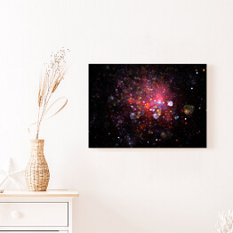 Obraz na płótnie Jasna Galaktyka w kolorach czerwonym, złotym, różowym i niebieskim