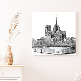 Obraz na płótnie Szkic Katedry Notre Dame w Paryżu