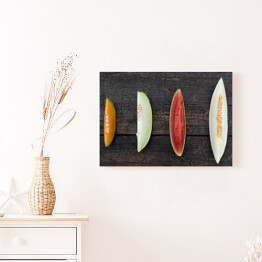 Obraz na płótnie Cztery różne kawałki melona