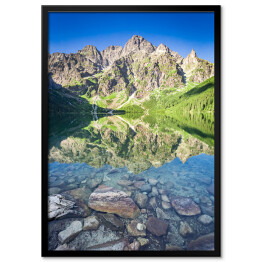 Plakat w ramie Malowniczy wschód słońca nad jeziorem w Tatrach, Polska