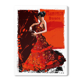 Obraz na płótnie Hiszpańska tancerka tańcząca flamenco