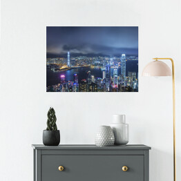 Plakat samoprzylepny Panorama miasta Hong Kong 