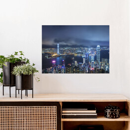 Plakat Panorama miasta Hong Kong 