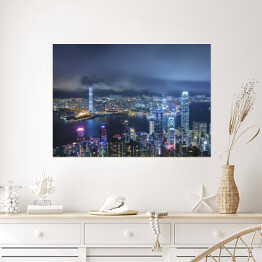Plakat Panorama miasta Hong Kong 