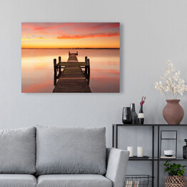 Obraz na płótnie Wschód słońca nad jeziorem