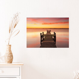 Plakat Wschód słońca nad jeziorem
