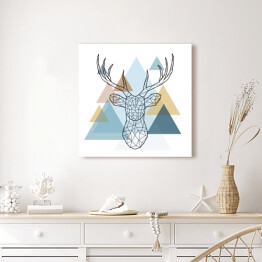 Obraz na płótnie Geometryczna głowa jelenia w skandynawskim stylu