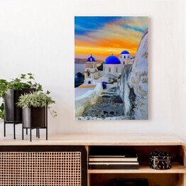 Obraz na płótnie Malowniczy widok na Stare Miasto Oia na wyspie Santorini, Grecja