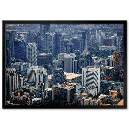 Plakat w ramie Widok z lotu ptaka - drapacze chmur, Bangkok, Tajlandia