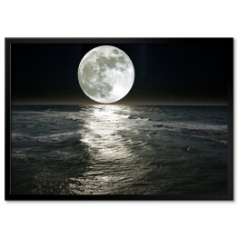 Plakat w ramie Księżyc nad jeziorem