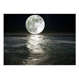 Plakat samoprzylepny Księżyc nad jeziorem