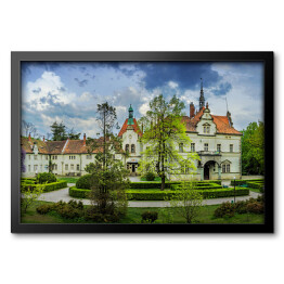 Obraz w ramie Średniowieczny zamek w Karpatach na Ukrainie