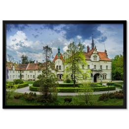 Plakat w ramie Średniowieczny zamek w Karpatach na Ukrainie