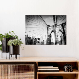 Plakat Most Brookliński w biało czarnych kolorach