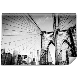 Fototapeta samoprzylepna Most Brookliński w biało czarnych kolorach