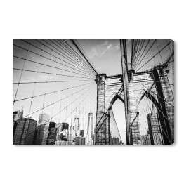 Obraz na płótnie Most Brookliński w biało czarnych kolorach