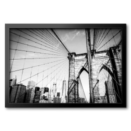 Obraz w ramie Most Brookliński w biało czarnych kolorach