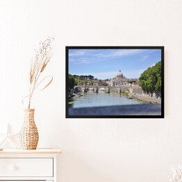 Obraz w ramie Widok z mostu w Rzymie