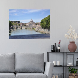Plakat Widok z mostu w Rzymie