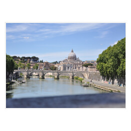 Plakat samoprzylepny Widok z mostu w Rzymie