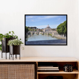 Plakat w ramie Widok z mostu w Rzymie