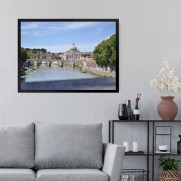 Obraz w ramie Widok z mostu w Rzymie
