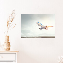 Plakat Samolot startujący o świcie