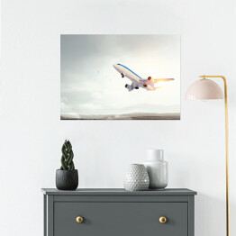 Plakat Samolot startujący o świcie