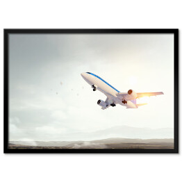 Plakat w ramie Samolot startujący o świcie