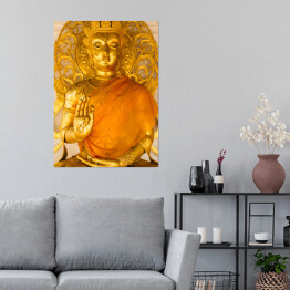 Plakat Złoty Budda na złotym tle