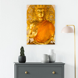 Obraz na płótnie Złoty Budda na złotym tle