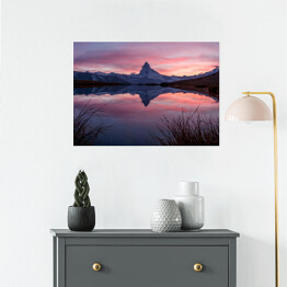 Plakat samoprzylepny Zachód słońca nad Matterhorn, Zermatt, Szwajcaria
