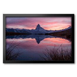 Obraz w ramie Zachód słońca nad Matterhorn, Zermatt, Szwajcaria