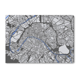 Obraz na płótnie Mapa miasta Paryż, Francja