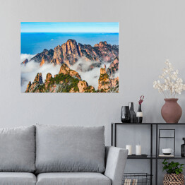 Plakat samoprzylepny Chmury nad kolorowymi szczytami Huangshan